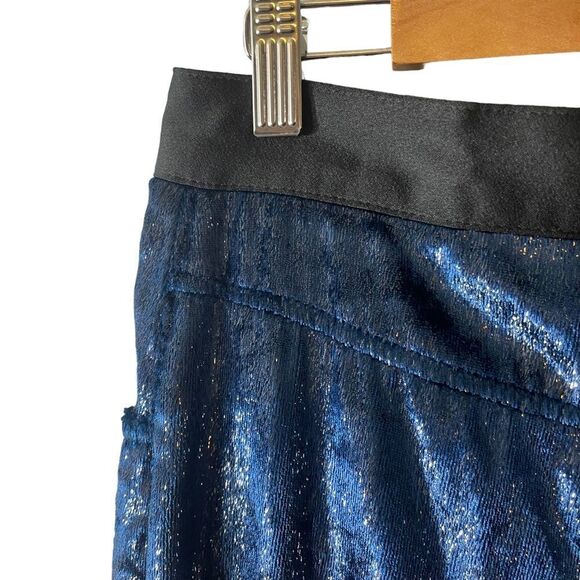 Just Cavalli Blue Metallic Velvet Wide Trousers Pants Size 38 or XS NWT - Picture 8 of 8